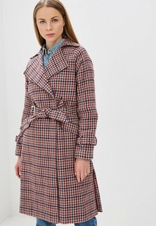 Пальто Lost Ink CHECK COAT WITH SIDE SLITS