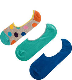 Комплект из трех пар хлопковых носков-следиков Happy Socks
