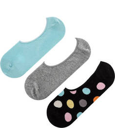 Комплект из трех пар хлопковых носков-следиков Happy Socks