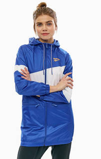 Удлиненная синяя ветровка с карманами Reebok Classic