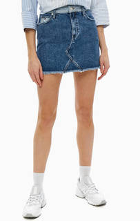 Короткая джинсовая юбка с потертостями Tommy Jeans