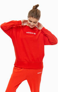 Красный свитшот с логотипом бренда Adidas