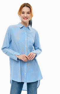 Хлопковая туника-рубашка в полоску на пуговицах Ichi