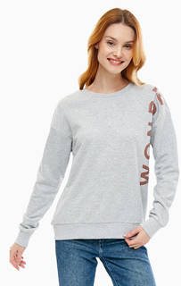 Хлопковый серый свитшот с принтом Ichi