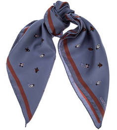 Шелковый платок синего цвета Coccinelle