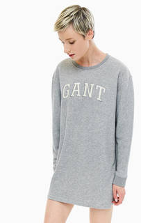 Короткое хлопковое платье с нашивками Gant