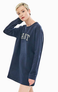 Короткое хлопковое платье с нашивками Gant