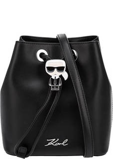 Маленькая кожаная сумка-торба Karl Lagerfeld