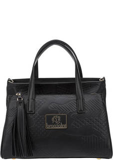 Черная сумка из натуральной кожи с тиснением Lola Braccialini