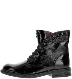 Высокие лаковые ботинки с металлическим декором Mjus