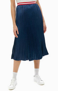 Атласная синяя юбка с плиссировкой Tommy Jeans