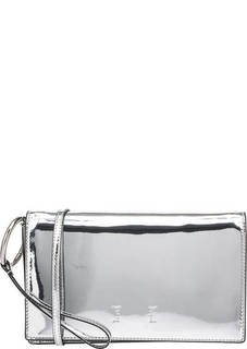 Серебристый клатч с петлей на запястье Calvin Klein