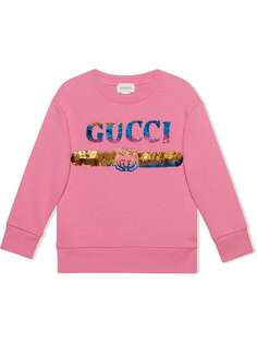 Gucci Kids толстовка Gucci с логотипом и пайетками