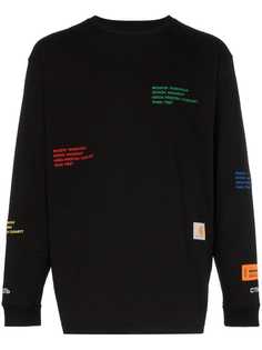 Heron Preston футболка с длинными рукавами и логотипом из коллаборации с Carhartt