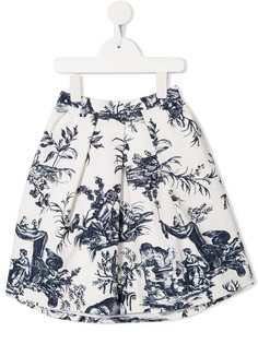 Oscar De La Renta Kids юбка с цветочной вышивкой