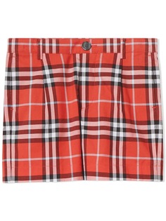 Burberry Kids строгие шорты в клетку