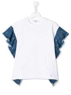 Msgm Kids толстовка с джинсовыми оборками