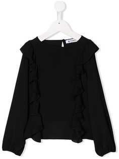 Dondup Kids топ с длинными рукавами и оборкой