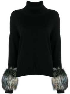Izaak Azanei свитер с меховой отделкой