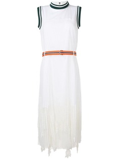 Sacai многослойное длинное платье с плиссировкой