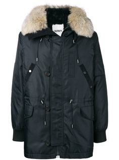 Yves Salomon Army пальто с меховой отделкой