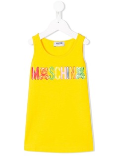 Moschino Kids топ без рукавов с нашивкой-логотипом