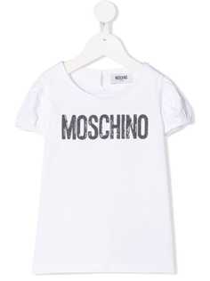 Moschino Kids футболка с логотипом и пайетками