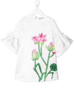 Mi Mi Sol футболка с цветочной вышивкой