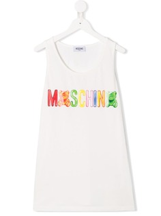 Moschino Kids майка с принтом логотипа