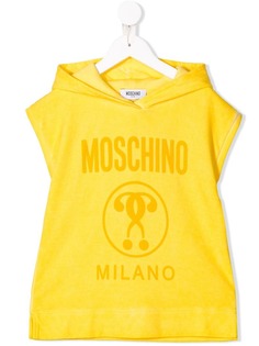 Moschino Kids футболка с капюшоном и логотипом
