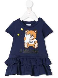 Moschino Kids платье-футболка с оборкой