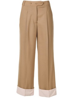 Maison Flaneur camel flared trousers