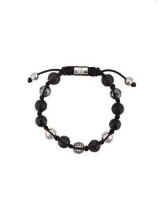Nialaya Jewelry "браслет с плоскими бусинами из гематита, агата и застывшей лавы"