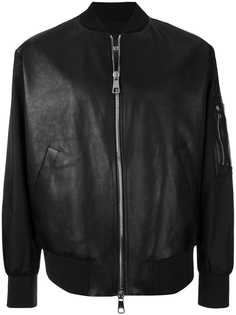 Neil Barrett куртка-бомбер с кожаными вставками