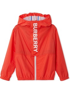 Burberry Kids куртка с капюшоном и логотипом