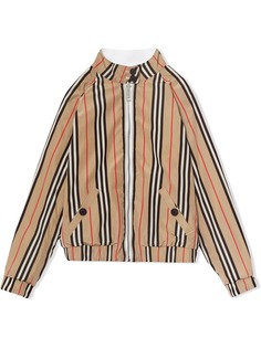 Burberry Kids двухсторонняя куртка Харрингтон Icon с полосками