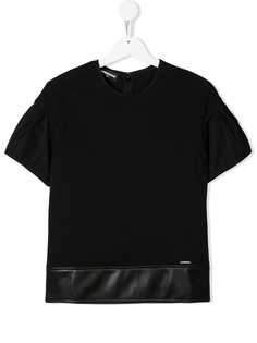 Dsquared2 Kids футболка с отделкой из искусственной кожи