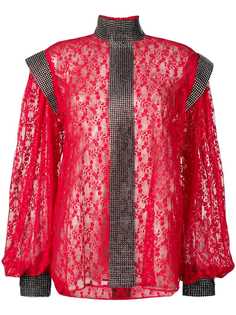 Christopher Kane кружевная блузка с кристаллами