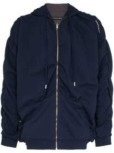 Y / Project gathered zip-front hoodie