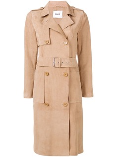 Stand belted trench coat