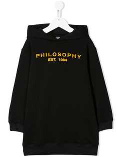Philosophy Di Lorenzo Serafini Kids платье-толстовка с логотипом и капюшоном