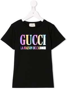 Gucci Kids футболка с принтом логотипа