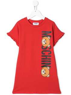 Moschino Kids платье-футболка с принтом логотипа