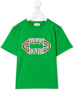 Gucci Kids футболка с принтом логотипа