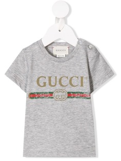 Gucci Kids футболка с принтом логотипа