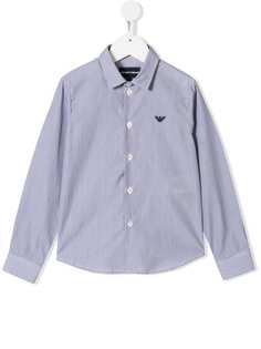 Emporio Armani Kids рубашка в полоску с логотипом
