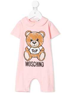 Moschino Kids ромпер с принтом медведя