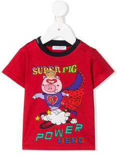 Dolce & Gabbana Kids футболка с принтом Super Pig