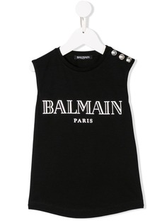 Balmain Kids топ с принтом