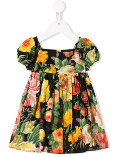 Dolce & Gabbana Kids расклешенное платье с цветочным принтом